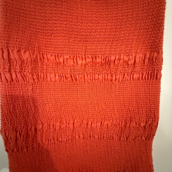 Capulet Viviane Smocked Ruffle Mini Dress XS Papaya Linen Sleeveless - Picture 5 of 9